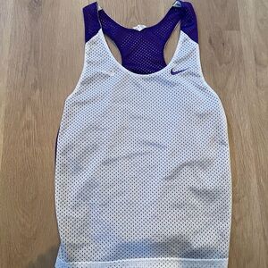 Nike White and Purple Athletic Tank